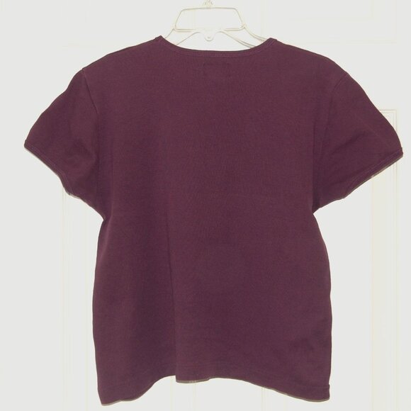 Abercrombie & Fitch Vintage (1996) Women Size L Plum Cotton Tshirt - Picture 2 of 3